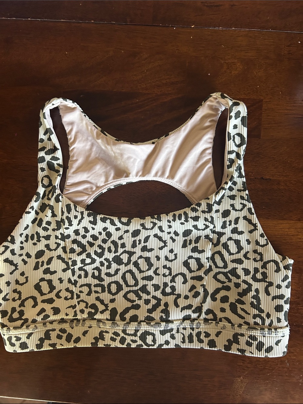 ZYIA Taupe and Black Leopard Sports Bra